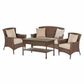 Bold Fontier Outdoor Garden Galleon Collection Patio Furniture Set with Table - 4 Piece BO4243231
